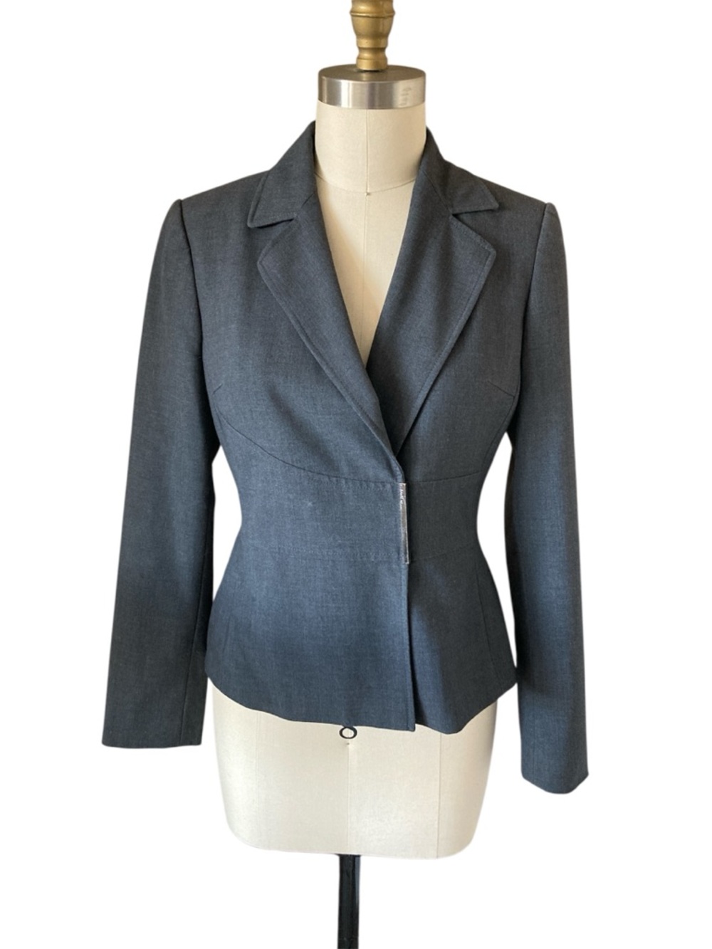 Calvin Klein Charcoal Gray Fitted Women's Blazer, Sz 4
